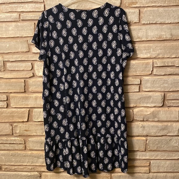 Jill Womens Paisley Print Cotton Shift Ruffled Hem Midi Dress Size XL - Picture 7 of 10